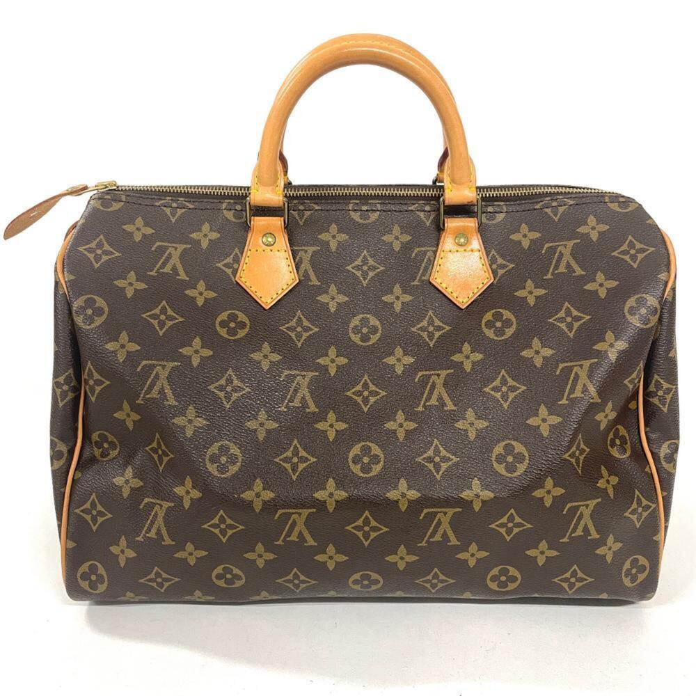 LOUIS VUITTON Brown Monogram Canvas Speedy 35 Bag